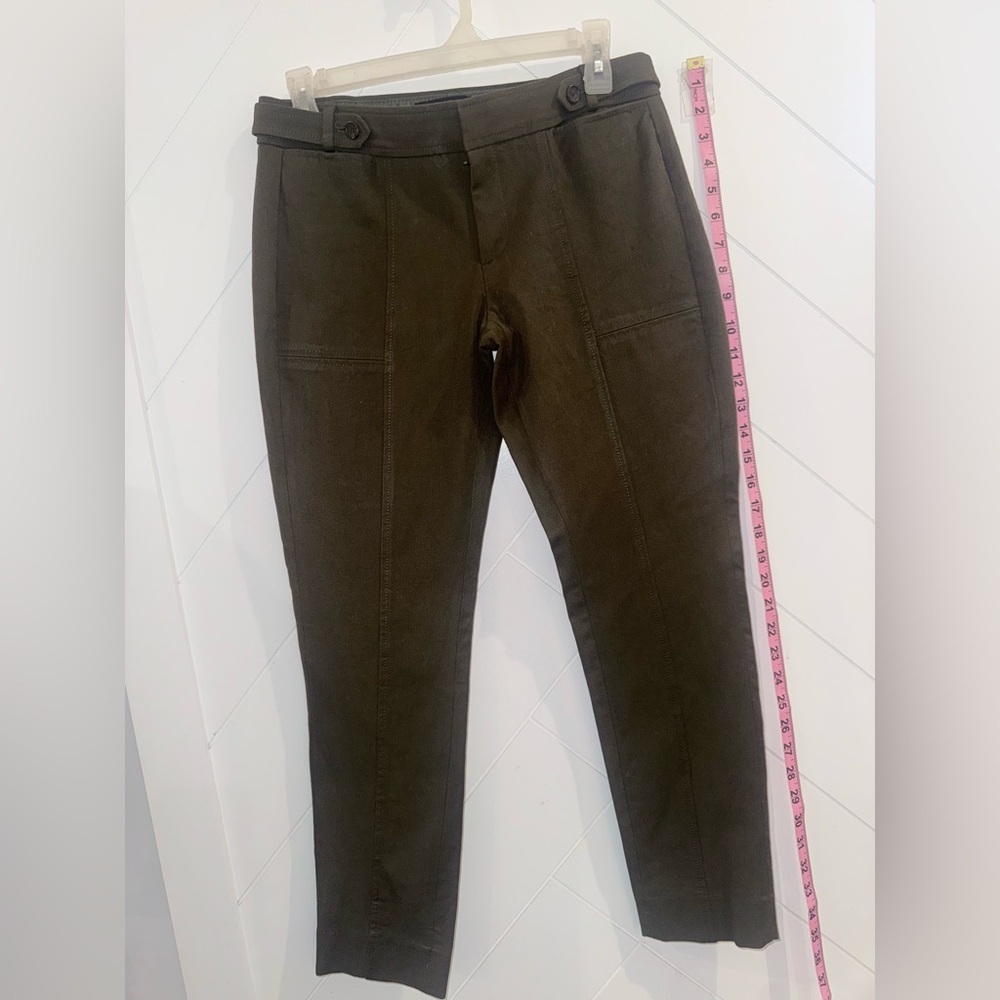 NWOT Banana Republic Sloan Button Olive Heather Trouser Pants Size:2 - Picture 3 of 9